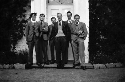 Centre members outside of the farmhouse - 1951